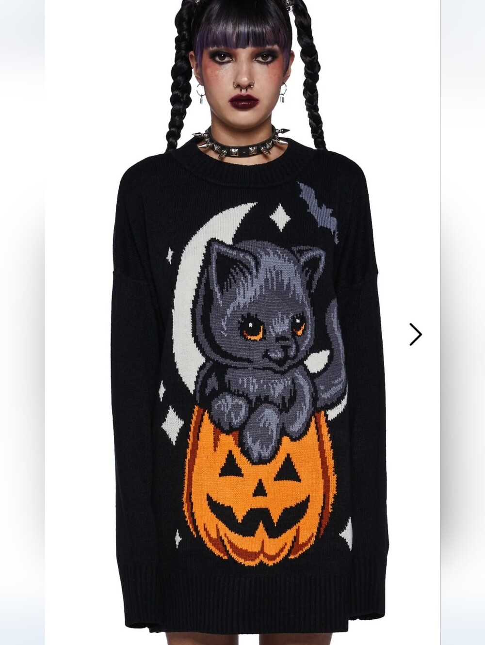 Too Cute To Spook Oversized Sweater- Black